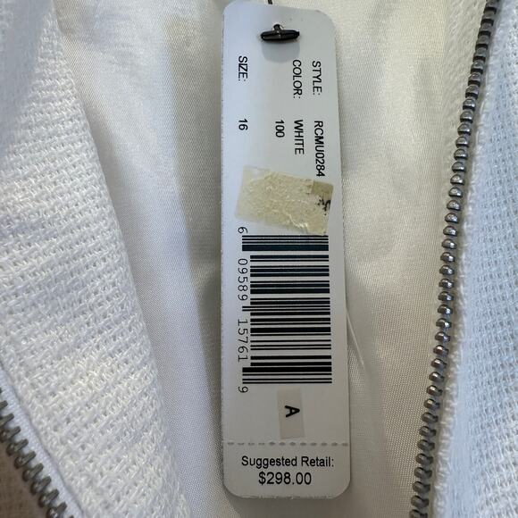 VTG Deadstock Company Ellen Tracy Linen Blazer Women's Size 16 White Vintage - Picture 8 of 13